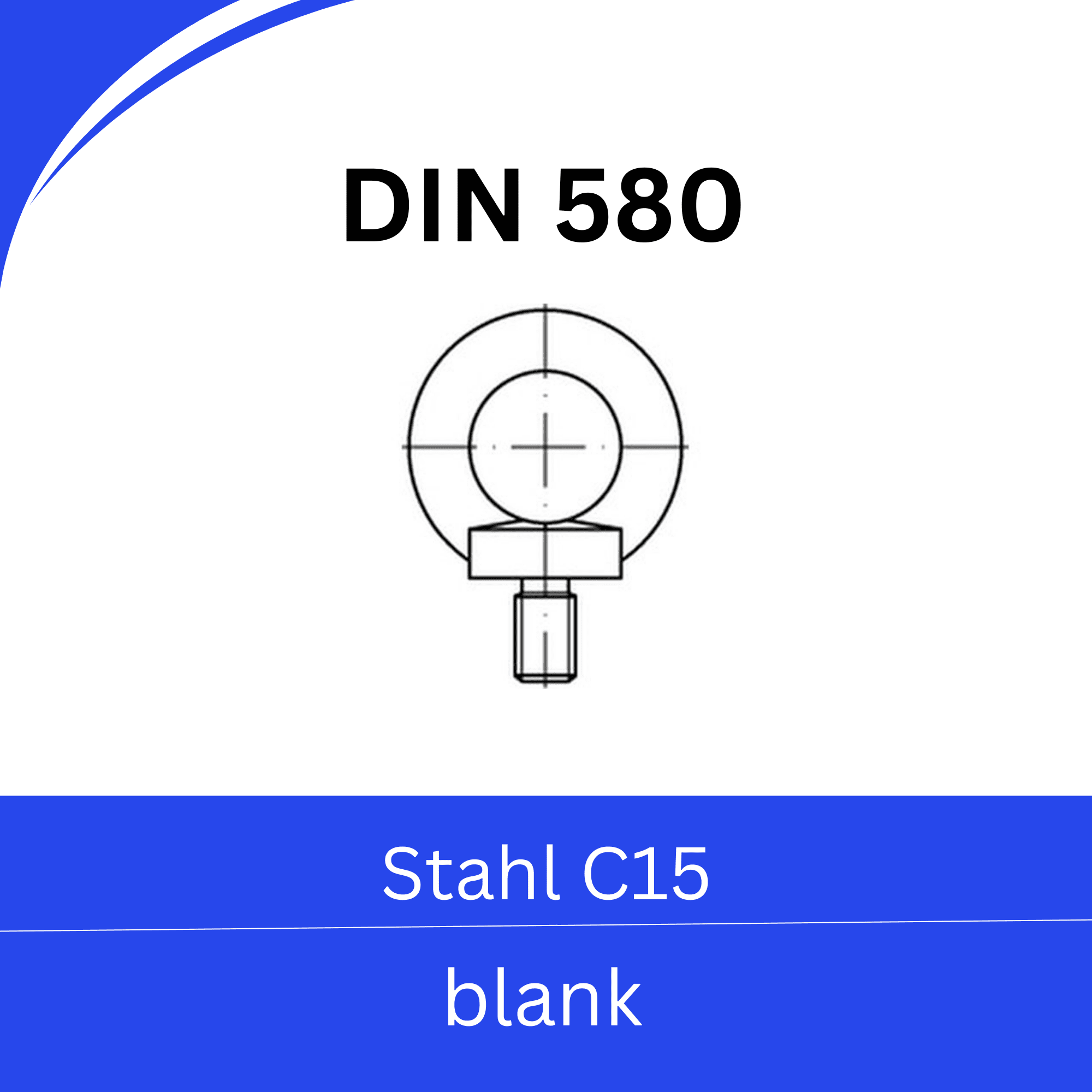 Bild für Kategorie ➤ Kategorie: DIN 580 Stahl (C15) blank